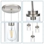 Modern 3-Light Brushed Nickel Hanging Chandelier