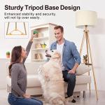 Wood Tripod Floor Lamp with Remote Control