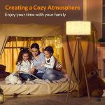 Mid Century Wood Tripod Floor Lamp with Shade