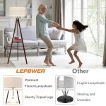 LEPOWER Mid Century Tripod Floor Lamp with Shelf