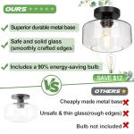 Industrial Semi Flush Mount Ceiling Light Fixture