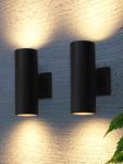 LEONLITE Modern Outdoor Cylinder Wall Lights - 2 Pack