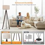 Mid Century Wood Tripod Floor Lamp with Shade