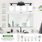 MOKATNG 4-Light Matte Black Vanity Light Fixture