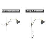 LALUZ Black Adjustable Wall Sconces - 2 Pack