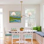 Modern Gold Linear Chandelier with Off-White Shade