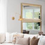 LALUZ Gold Adjustable Swing Arm Wall Sconces - 2 Pack