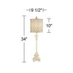 French Country Candlestick Buffet Table Lamp - Ivory
