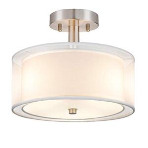 FOLKSMATE 3-Light Drum Semi Flush Mount Ceiling Light