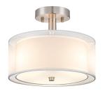 FOLKSMATE 3-Light Drum Semi Flush Mount Ceiling Light
