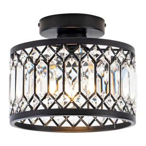 Modern Crystal Semi Flush Mount Ceiling Light