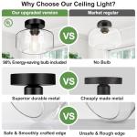 Industrial Semi Flush Mount Ceiling Light Fixture