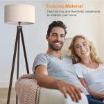 Mid Century Wood Tripod Floor Lamp with Shade