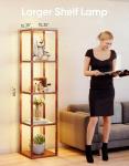 Dimmable LED Floor Lamp with Glass Shelves