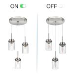 Modern 3-Light Brushed Nickel Hanging Chandelier