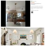 Gold Linear Chandelier with White Fabric Shade