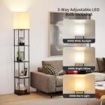 SUNMORY 5-Tier Modern Floor Lamp with Shelves