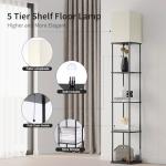 SUNMORY 5-Tier Modern Floor Lamp with Shelves