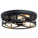 SKEJAO Black 3-Light Flush Mount Ceiling Light