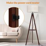 LEPOWER Mid Century Tripod Floor Lamp with Shelf