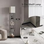SUNMORY 5-Tier Modern Floor Lamp with Shelves