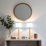 Gold Buffet Table Lamps Set of 2 with White Shades