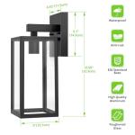 Black Waterproof Outdoor Wall Lantern Light Set