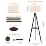 LEPOWER Mid Century Tripod Floor Lamp with Shelf
