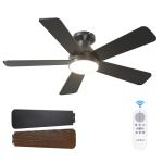 42" Black Ceiling Fan with Lights and Remote