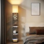 SUNMORY 5-Tier Modern Floor Lamp with Shelves