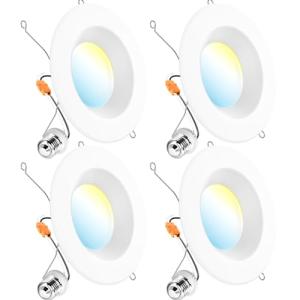 Sunco 6 Inch Dimmable LED Recessed Lights, 4 Pack