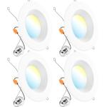 Sunco 6 Inch Dimmable LED Recessed Lights, 4 Pack