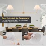 Gold Linear Chandelier with White Fabric Shade