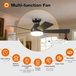 42" Black Ceiling Fan with Lights and Remote