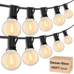100ft G40 LED Outdoor String Lights with Bulbs