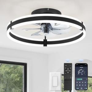 Black Ceiling Fan with Lights and Remote Control