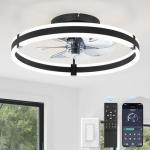 Black Ceiling Fan with Lights and Remote Control