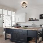 Modern Crystal Semi Flush Mount Ceiling Light