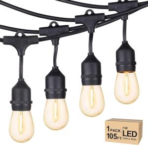 Svater 105FT Outdoor LED String Lights, Dimmable