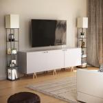 SUNMORY 5-Tier Modern Floor Lamp with Shelves