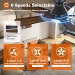 42" Black Ceiling Fan with Lights and Remote