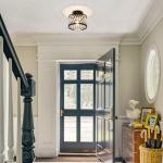 Modern Crystal Semi Flush Mount Ceiling Light