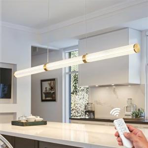 Gold Linear Pendant Chandelier for Kitchen & Dining