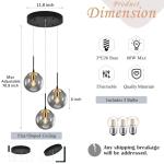 Gold Globe Pendant Light with Adjustable Grey Shades