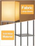 Oak Gray Floor Lamp with Shelves and LED Bulb