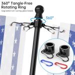 ZMTECH 6 FT Stainless Steel Flag Pole Kit