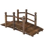 5FT Wooden Garden Bridge with Safety Railings