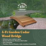 Cedar Wooden Garden Bridge for Backyard Ponds