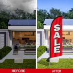 8FT Sale Flag with Pole and Ground Spike