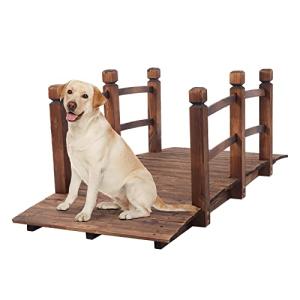 VINGLI 5 ft Wooden Garden Bridge with Rails